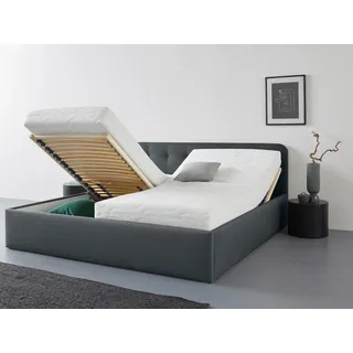 Westfalia Schlafkomfort Polsterbett "Rostock", grau (charcoal), L:210cm, Bezug 100% Polyurethan, Polsterung: Polsterwatte, Material Gestell: gepolsterter Holzwerkstoff, WESTFALIA SCHLAFKOMFORT, Betten, Polsterbett, auch mit Stauraum und Kopfteilverstellung erhältlich