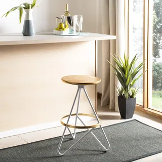 SAFAVIEH Modern Bar & Counter Stool, in Gold and White