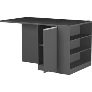 kochstation Unterschrank Kücheninsel KS-Sole 160 x 90 x 90 cm Grau