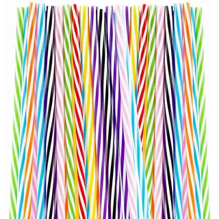 MAEXUS® Strohhalme Plastik Bunte 23cm【50 Stück】Plastik Strohhalme, TrinkröHrchen Trinkhalme Plastik, Wiederverwendbare Plastikstrohhalme für Den TäGlichen Gebrauch - Zufällige Farbe