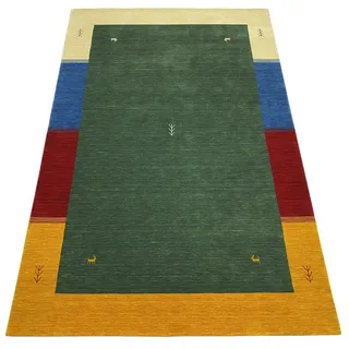 WAWA TEPPICH Handgefertigter orientalischer Gabbeh Teppich aus 100% Wolle Loom Handgewebte Grün 200X300 cm