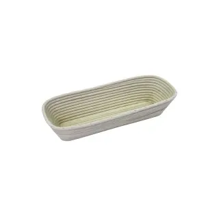SCHNEIDER Brotform/Gärkorb, lang, eckiger Kopf, Brotbackform aus Peddingrohr mit geflochtenem Boden und rundem Kopf, Maße: 360 x 130 mm (1250g)