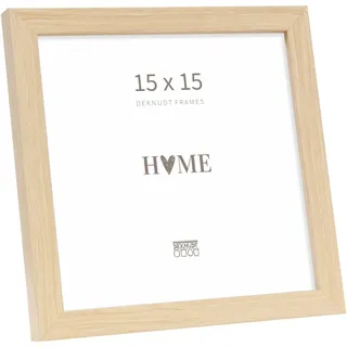 Deknudt Frames - Holzrahmen für Bild 15x15cm - quadratisch - naturholzfarbe - Bilderrahmen für Bilder oder Poster - S243H1 - zum aufstellen oder aufhängen