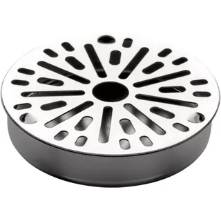 BieTal Theken Tropfschale Tropfblech Tropfkasten rund - Edelstahl - 12x2,6cm - 2-teilig