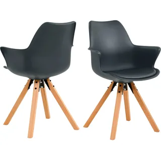 SalesFever Esszimmerstuhl »Monza - Stilvoller Armlehnstuhl fürs Esszimmer« Set mit Kunstledersitz