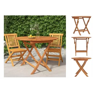 vidaXL Gartentisch Klappbar Ø cm Massivholz Teak