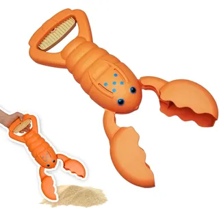 alldoro 63172 Sandgreifer Hummer orange, robustes eco Sandspielzeug für Kinder, Sandkasten-Krabbe, leicht & einhändig bedienbar, 34 cm
