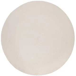 Steffensmeier Handwebteppich 150/150 cm Bali Plain , Creme , Naturmaterialen , Rund , 150x150 cm , für Fußbodenheizung geeignet , Teppiche und Böden, Teppiche, Webteppiche