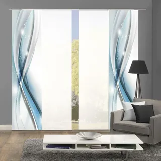 HOME WOHNIDEEN Schiebevorhang 3er-Set ¦ blau ¦ Maße (cm): B: 60 H: 245