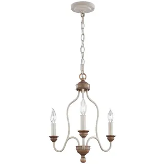 Elstead Lighting Kronleuchter , Weiß, Kernbuche , Metall, Glas , 59.7 cm , RoHS, Grüner Punkt , Lampen & Leuchten, Leuchtenserien