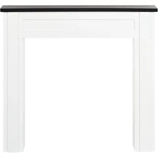 Deko-Kaminumrandung weiß/schwarz 110x100 cm Kaminattrappe Kaminkonsole Baudin