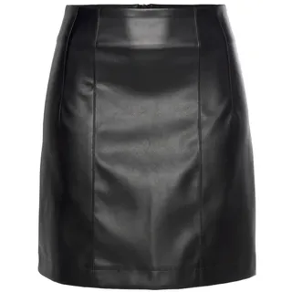 LASCANA Lederimitatrock Minirock Schwarz 38