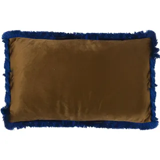 Alexandra House Living Kissen, Blau, Gold, Textil, 50 x 30 cm