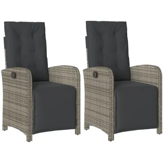 vidaXL Gartensessel 61 x 61 x 93 cm grau 2 St.
