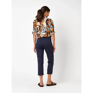 3/4-Hose TONI, Damen, Gr. 40, N-Gr, dunkelblau, Web, Obermaterial: 77% Baumwolle, 20% Polyamid, 3% Elasthan, unifarben, 3/4-Länge, Hosen 3/4-Hose, mit Stretch