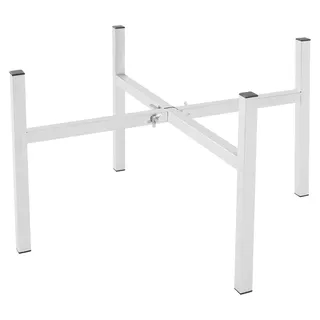 Verstellbarer Feuerstellen Ständer - Gestell für Feuerschale - 201 Edelstahl - Länge 48–69 cm - Höhe 31 cm - Freistehend für Terrasse Garten Camping - Silber