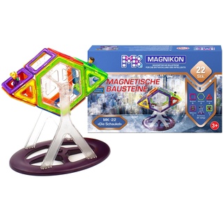 mk magnikon MAGNIKON Magnetische Bausteine Die Schaukel 22teilig Montessori Spielzeug ab 3 Jahre Magnet Spiel, Magnet Bausteine, Spielzeug Magnete, Pädagogische Magnet Bauklötze für Kleinkinder 15 x 25 x 6 cm