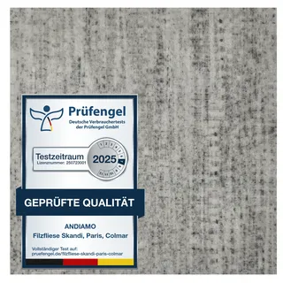 Andiamo Paris Teppichfliese 40 x 40 cm Grau/Silber