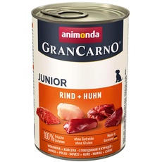 animonda GranCarno Hundefutter Junior, Nassfutter für Hunde im Wachstum, Rind + Huhn, 6 x 400 g
