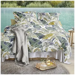 IRISETTE Easy 8697 Blätter Blau 135 x 200 cm + 2 x 80 x 80 cm