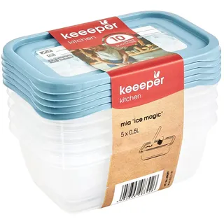 KEEEPER Tiefkühldosenset transparent 5 x 0,5 l 15,5 x 10,5 x 6 cm