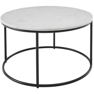 Stolkom Couchtisch schwarz, weiß Stein, rund Marmor, Tisch in oder