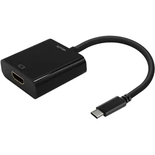 VoltShine USB-C auf HDMI Konverter 4K 30Hz, 15 cm, schwarz, ideal für den Anschluss von USB-C-Geräten an Externe Displays.