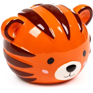 Puckator Spardose für Kinder aus Keramik – Alfie, der Tiger, süße Tiere, aufklappbar