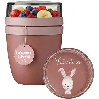 wunderwunsch MEPAL Müsli To Go Becher, Müslibecher personalisiert | Isolierter Lunchpot für Kinder, kleiner Joghurt-Becher für unterwegs, auslaufsichere Snackdosen mini, 300ml oder 500 ml