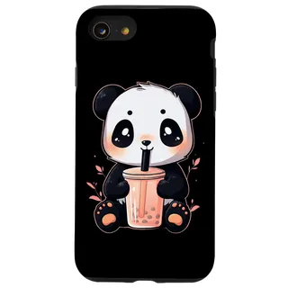 Panda Bär Boba Tea Bubble Tea Anime Kawaii Hülle für iPhone SE (2020) / 7 / 8