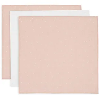 jollein Musselin Tuch Baby - Twinkling, Wild Rose - 3er Pack - 70x70cm - 100% Baumwolle - Spucktücher Baby - OEKO-TEX Zertifiziert