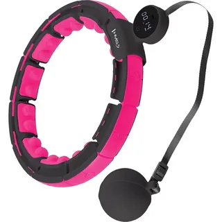 Hhm16 Hula Hoop Schwarz/Rosa Magnetisch Mit Gewicht + Zähler Hms - Schwarz, Rosa
