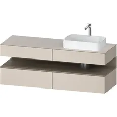 Duravit Qatego Konsolenwaschtischunterbau, 2 Auszüge, 2 Schubkästen, Ausschnitt rechts, 1600x550x600mm, Nische Eiche Terra, QA4778035, Farbe: Taupe Matt