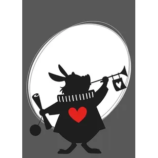 Komar Bild »Alice Rabbit« Disney 1 Stk. tlg. Wandbild zur Dekoration im Kinderzimmer - ohne Rahmen, schwarz