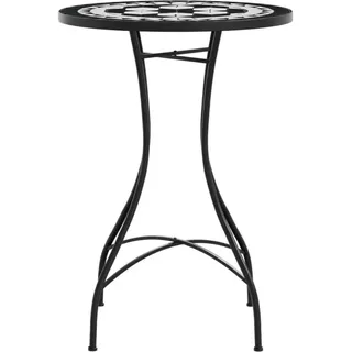 vidaXL Mosaik-Bistrotisch Ø 50 x 70 cm Schwarz/Weiß