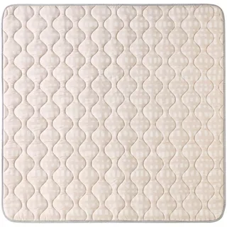 Hakuna Matte Gesteppte Krabbeldecke Baby 127cm, Hygge beige – extra Dicke 1,5cm weiche Baby Krabbelmatte – Spielmatte mit Rutschfester Unterseite zum Krabbeln, Laufgitter – Maschinenwaschbare