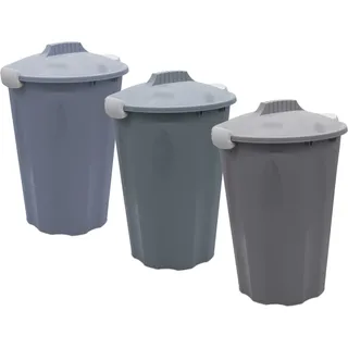 Universal Maxitonne aus Kunststoff - 40 Liter - Allzweck Tonne mit Deckel farblich sortiert - Blau, Grün, Rosa