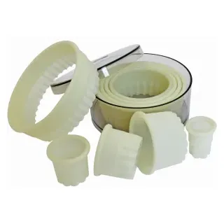 SCHNEIDER Ausstechersatz aus Nylon, rund, Keksausstecher aus Nylon, 9-teiliges Set, gezackt