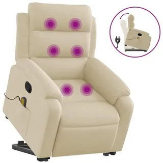 Massagesessel mit Aufstehhilfe Creme Stoff - Creme