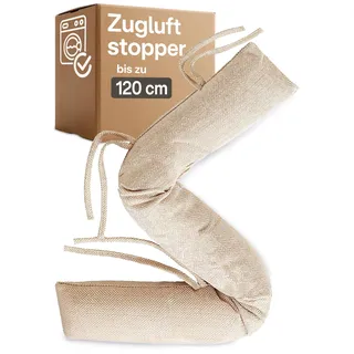 Praknu Zugluftstopper für Türen & Fenster Beige 120 cm – Fensterdichtung