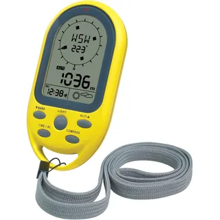 Technoline EA 3050 Kompass mit Höhenmesser, Luftdruckanzeige, Uhrzeit, Anzeige von Wettertendenz gelb, 5,4 x 10,3 x 1,7 cm