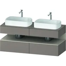 Duravit Qatego Konsolenwaschtischunterbau, 2 Auszüge, 2 Schubkästen, 2 Ausschnitte, 1400x550x600mm, Nische Taupe Matt, QA4767091, Farbe: Basalt Matt