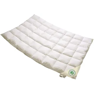 Vitaschlaf® Bio-Luxe-KBA TESTSIEGER W3 - Sommer Organic 100% GÄNSE Daunendecke Deutsche Qualität Downpass (155 x 220 cm)