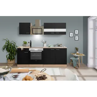 Küchenzeile Merle 210 cm Schwarz