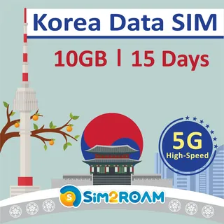NUR Korea-Daten-SIM-Karte 15 Tage | 10 GB 5G/4G LTE-Internetdaten | KOSTENLOSE Testdaten 100 MB/1 Tag in Europa | Reise-SIM-Karte | Prepaid-SIM-Karte | Keine Telefonnummer