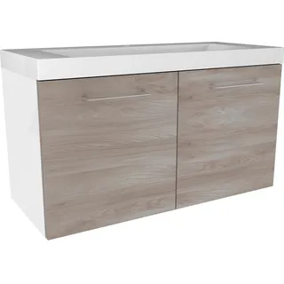 Fackelmann Waschtischunterschrank Lima 80 x 42 x 35 cm Weiß Matt