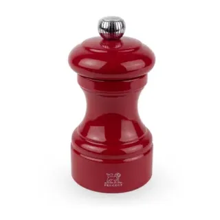 Peugeot Salzmühle BISTRORAMA, verstellbare Mahlgradeinstellung, Glänzende Gewürzmühle speziell für Trockensalz, Farbe: rot