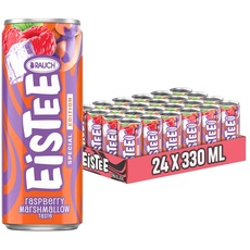 Rauch Eistee Crazy Flavours | Raspberry Marshmallow | streng limitiert | verrückte Geschmackssorten | Frucht & Candy | 24x 0,33l Dose