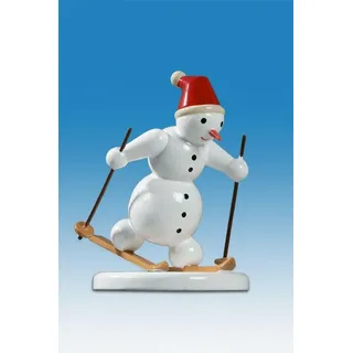 Holzfigur Weihnachtsfigur Schneemann Langlauf klassisch Höhe ca 6,5 cm NEU