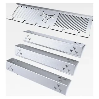 Gasgrill Warmhalterost und Brennerabdeckung Set | Kompatibel mit Rösle Videro G3, G3-S | Rostfreier Edelstahl | Passgenau | Spülmaschinengeeignet, Größe: 3er Set